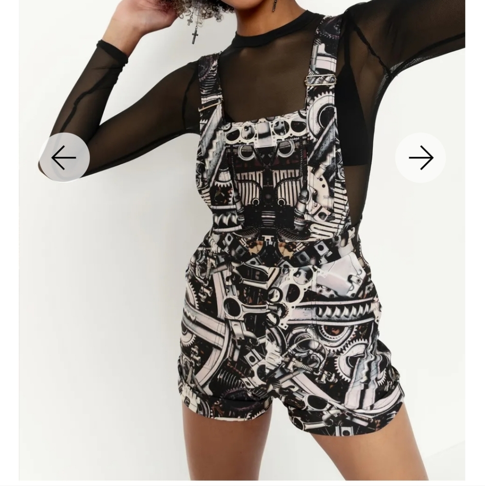 *Black Milk* Steam Punk Short Overalls *  sz M * EUC!